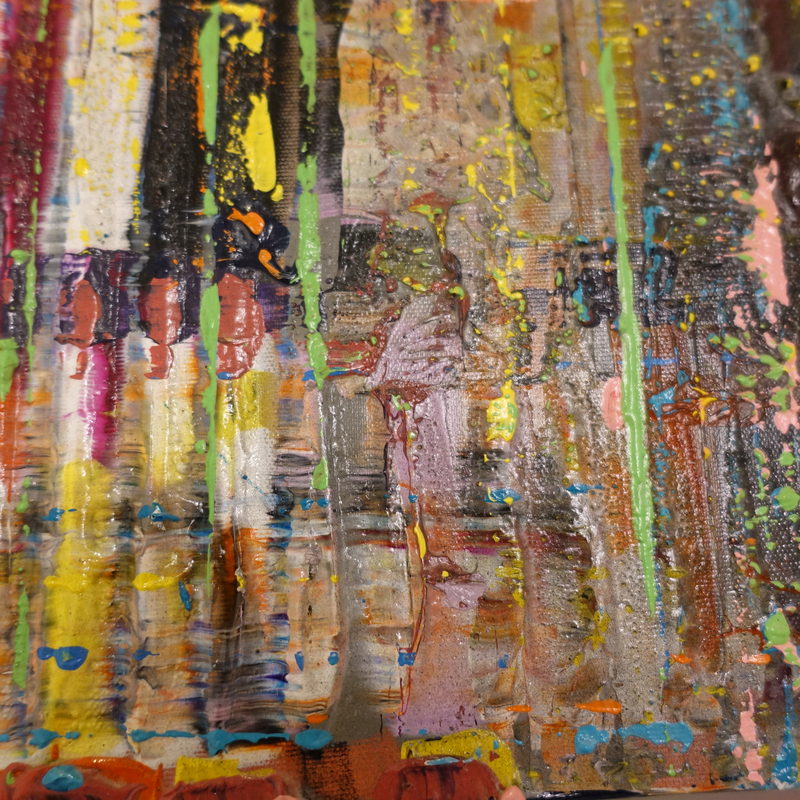 Macro detail: dense layered strata with drips, Nocturne, Harbour