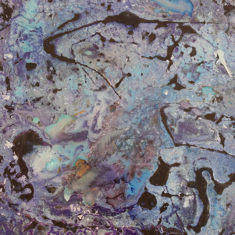 Macro detail: violet and blue mineral mottling