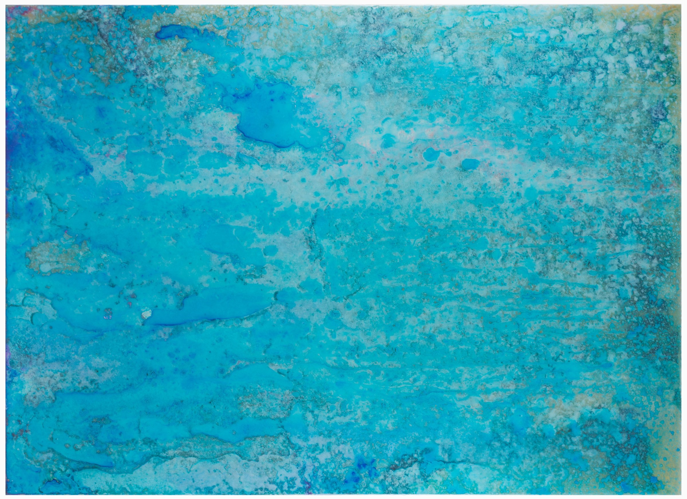 Verdigris: luminous field of turquoise with fine mottled mineral texture